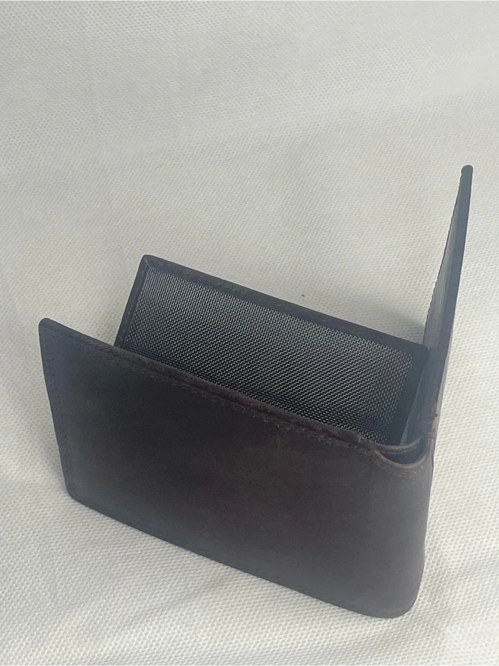 Vera Pelle Genuine Leather Bifold Wallet Marbleized Brown Brick Multi-Slot Card